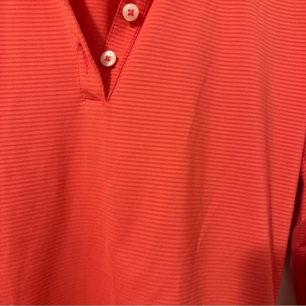 Nike Coral Pink Striped Long Sleeve Golf Polo Size XS Women’s - Picture 4 of 9